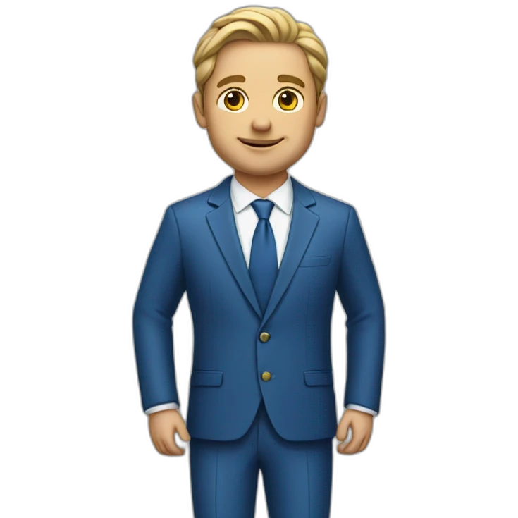 Real estate agent in blue suit emoji