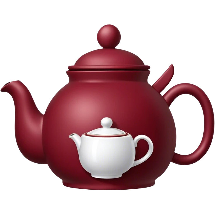 teapot with tea cozy burgundy emoji