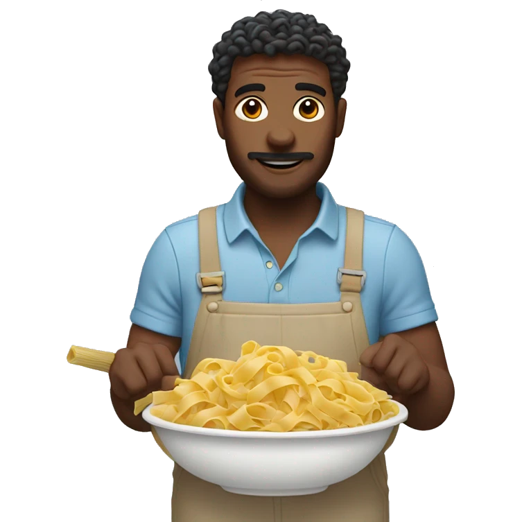 A man with pasta for limbs emoji