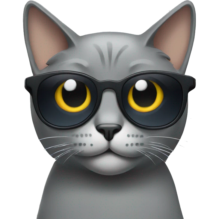 Grey cat wearing sunglasses  emoji