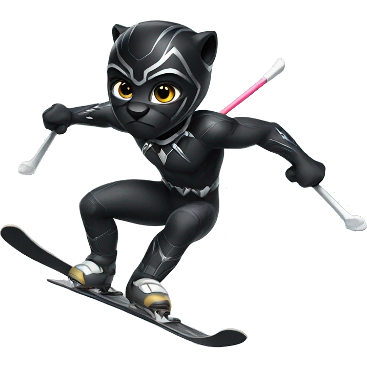 black panther skiing emoji