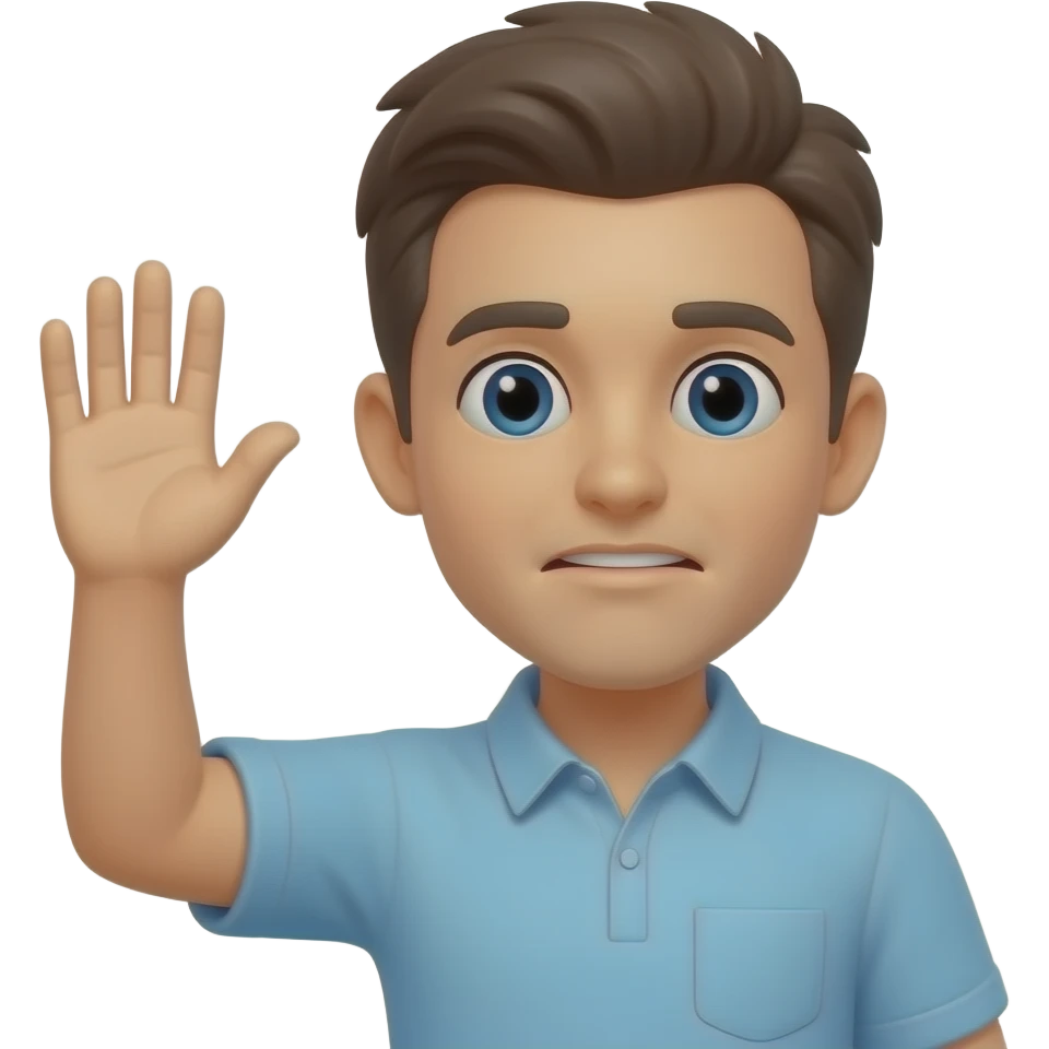 sad face, waving goodbye emoji