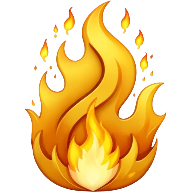gold fire flame emoji
