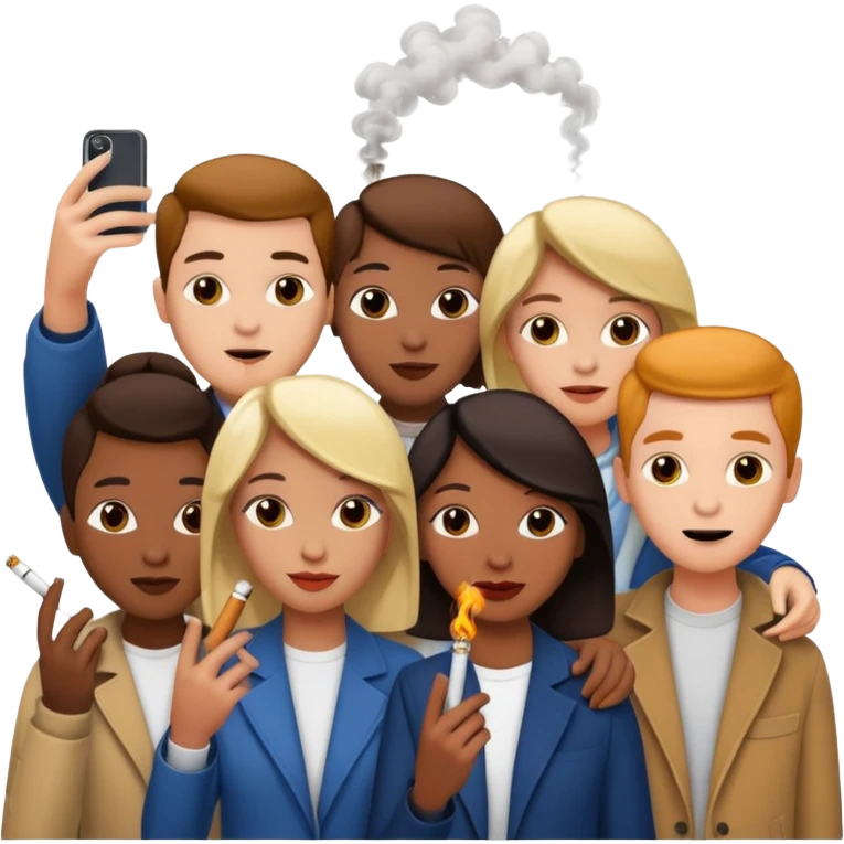 420 group of people friends smoking selfie emoji