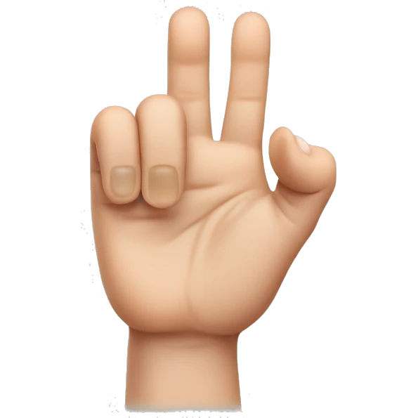 A hand but the thumb and the ring finger are down emoji