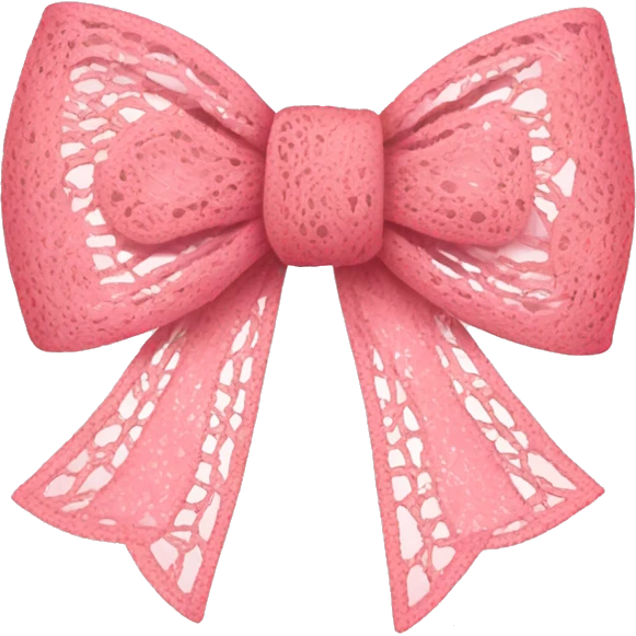 cute pink lace bow emoji