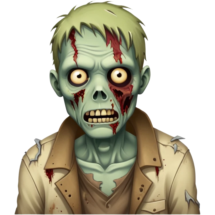 zombie character with decaying features and torn clothing emoji