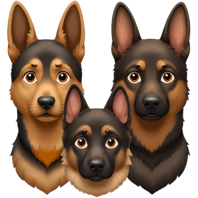 three german sheperds heads only emoji