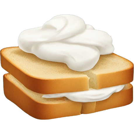 cut sandwich bread filled with whipped cream emoji