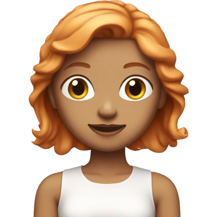 Very pretty ginger girl with straight hair a pink crop top and a white skirt emoji