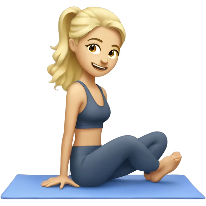 A blonde girl doing Pilates emoji