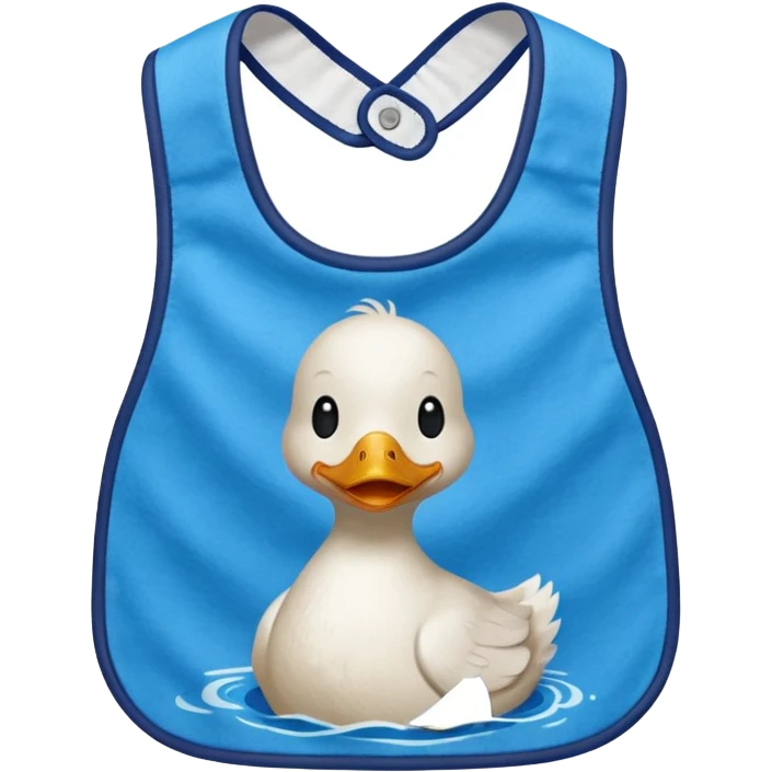 Blue bib with duck print emoji