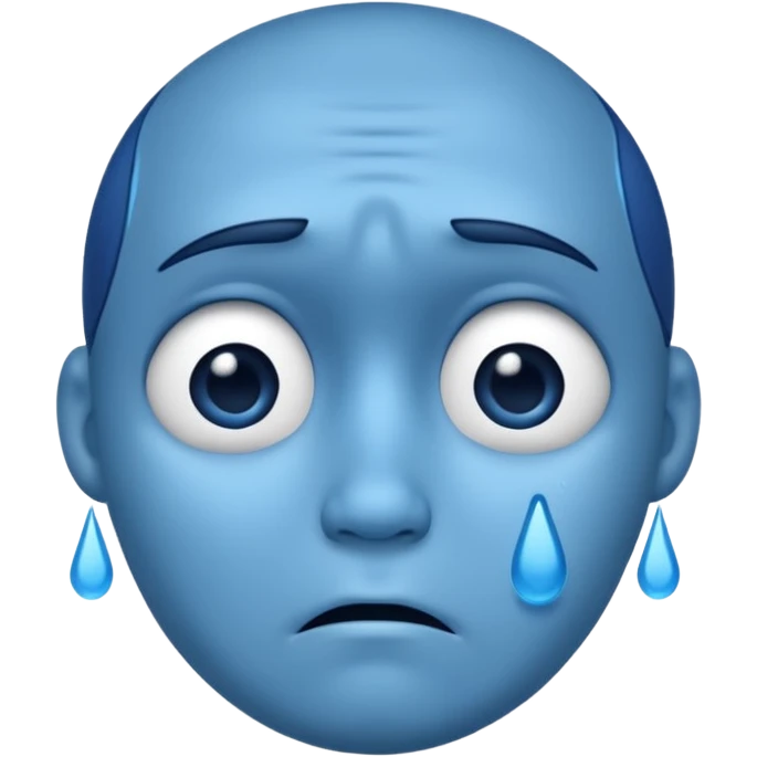 Sad face blue emoji