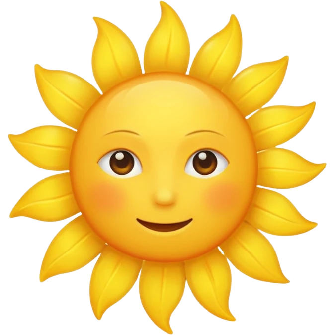 Sun yellow colored simple and visible emoji