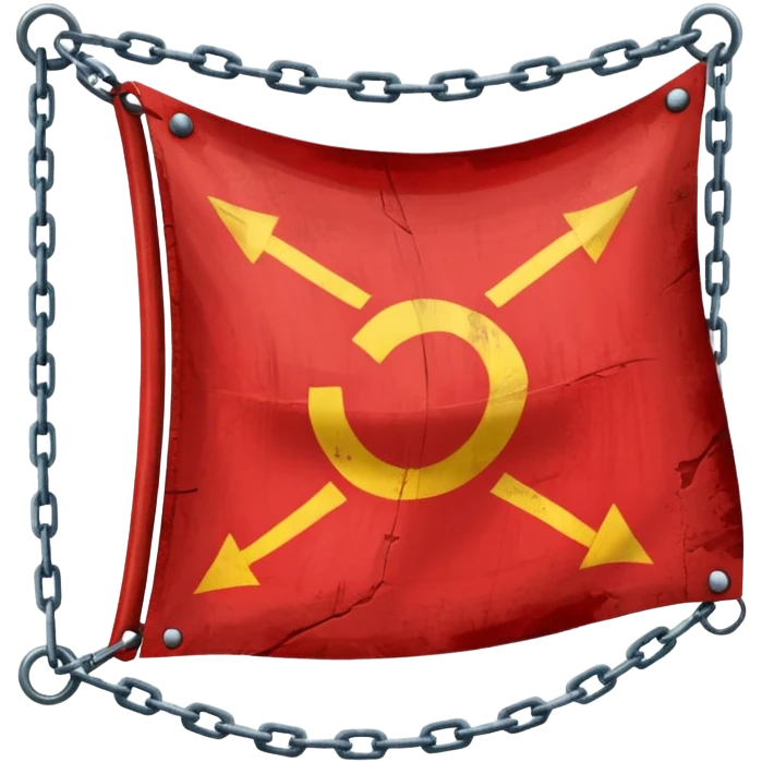 red flag with chainsmaking a square in his center emoji