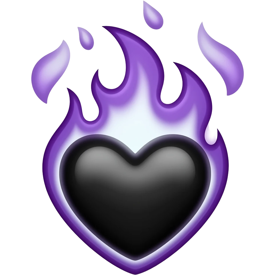 Yanan mor kara kalp emoji