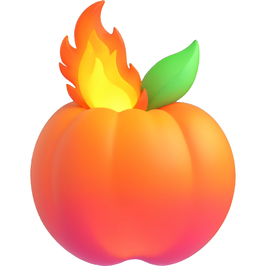 fire peach emoji