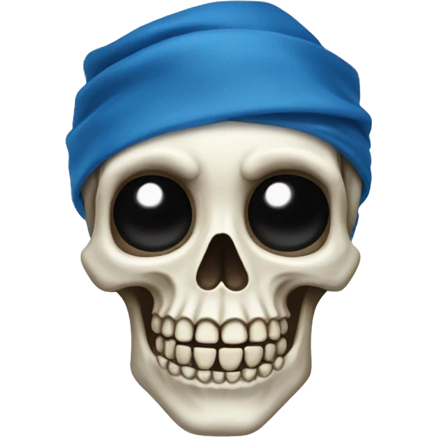 skeleton with blue bandanna  emoji