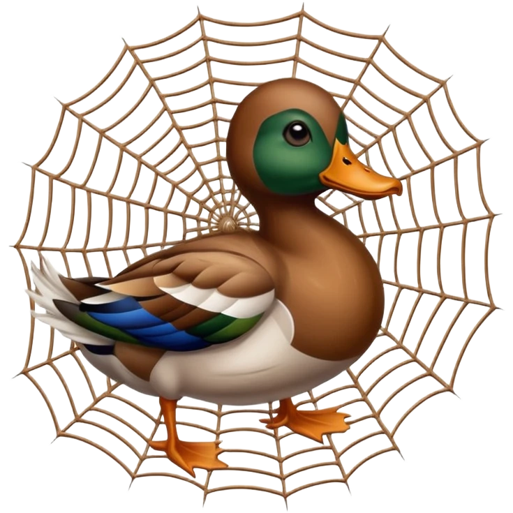 A duck stuck in spider webs  emoji