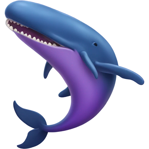Blue whale purple, open mouth emoji