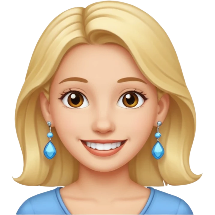 smiling girl with earrings emoji