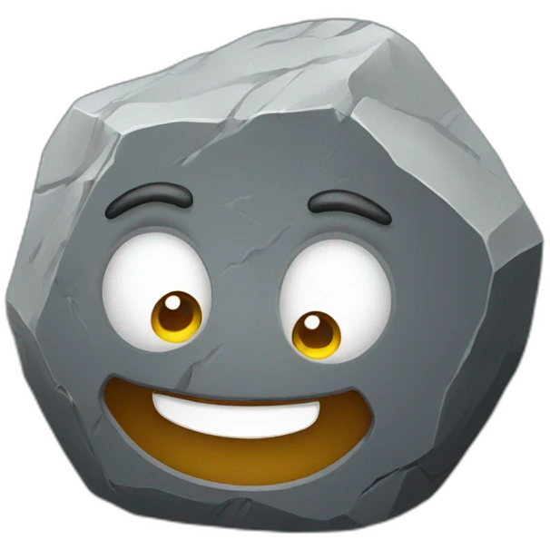 happy rock stone emoji