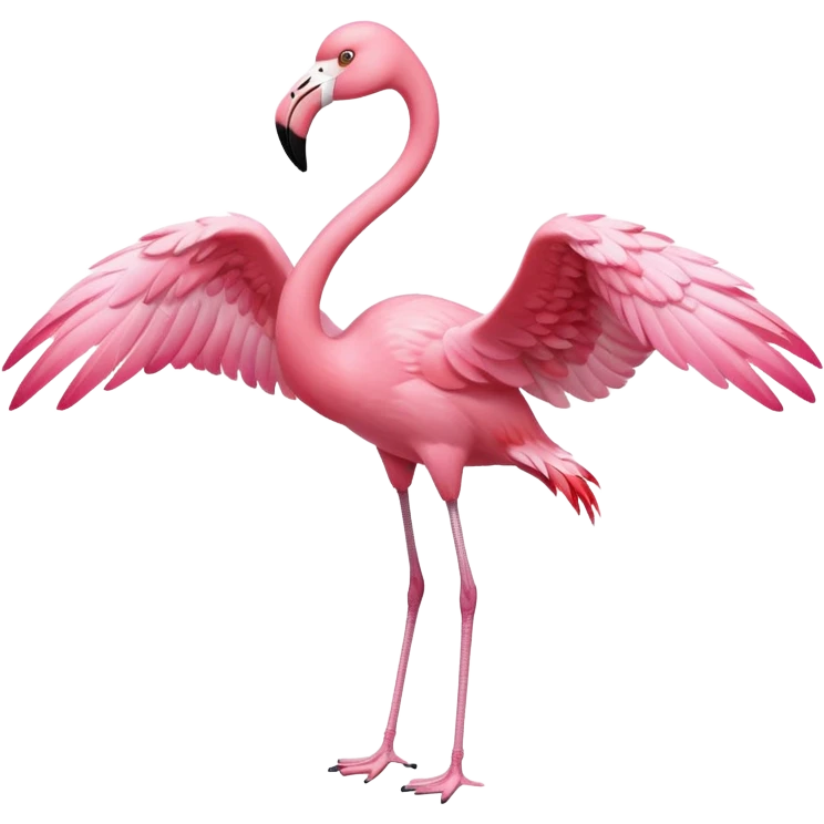 flamingo with wings spread emoji