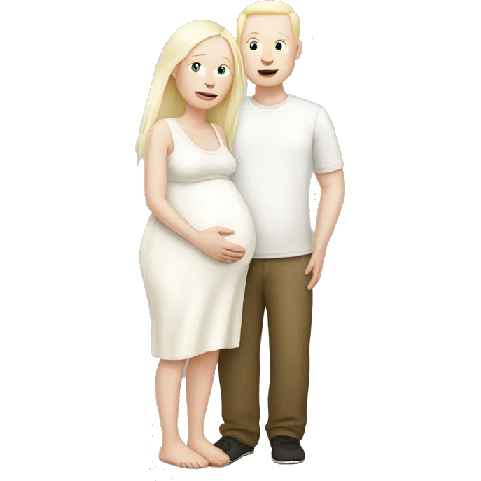 Albino pregnant couple emoji
