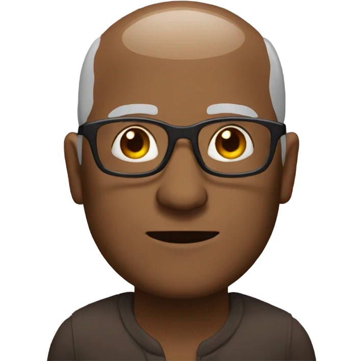 brown older man glasses bald  emoji