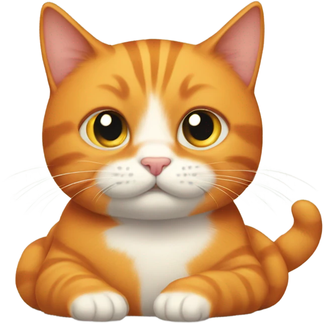 Orange cat sitting belly up emoji