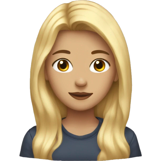 Blonde girl with middle hair, aesthetic  emoji