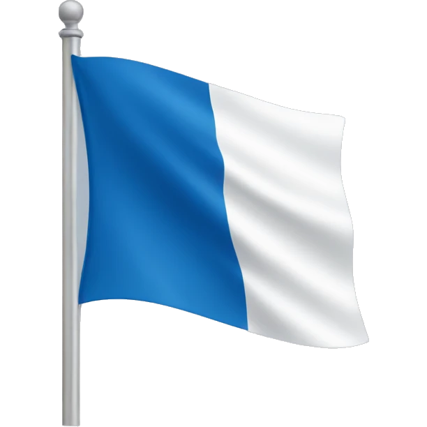 Blue flag with white ring in center emoji