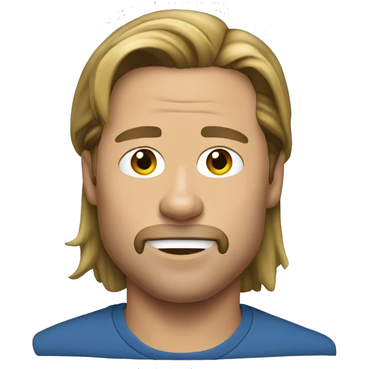 Brad pitt wearing blue emoji