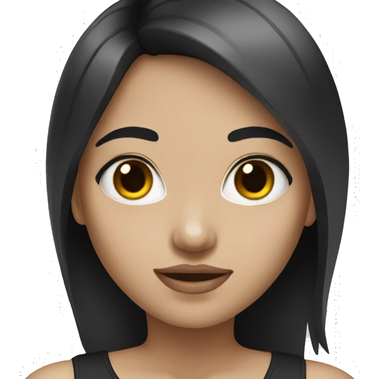 Girl White skin and black hair  emoji