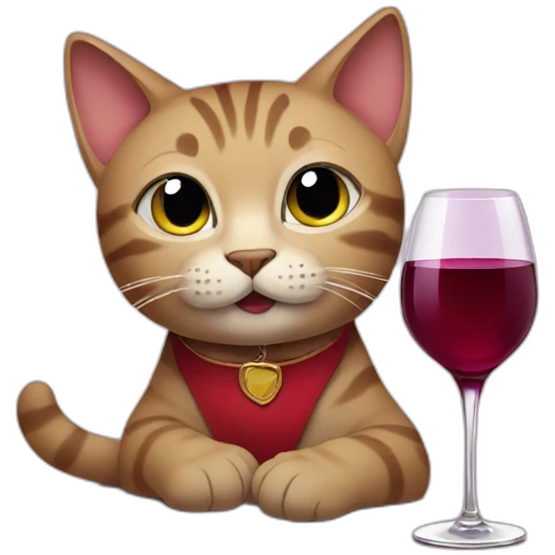 Cat drinking wine emoji