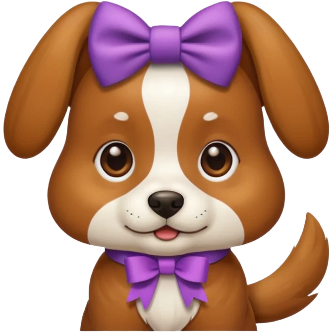 Dog wearing bow emoji