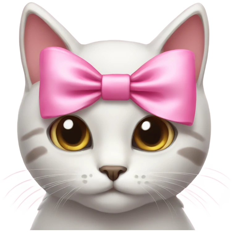 Cat with pink bow emoji