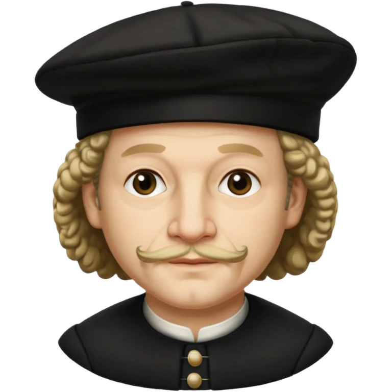 Rembrandt artist wear black berret hat emoji