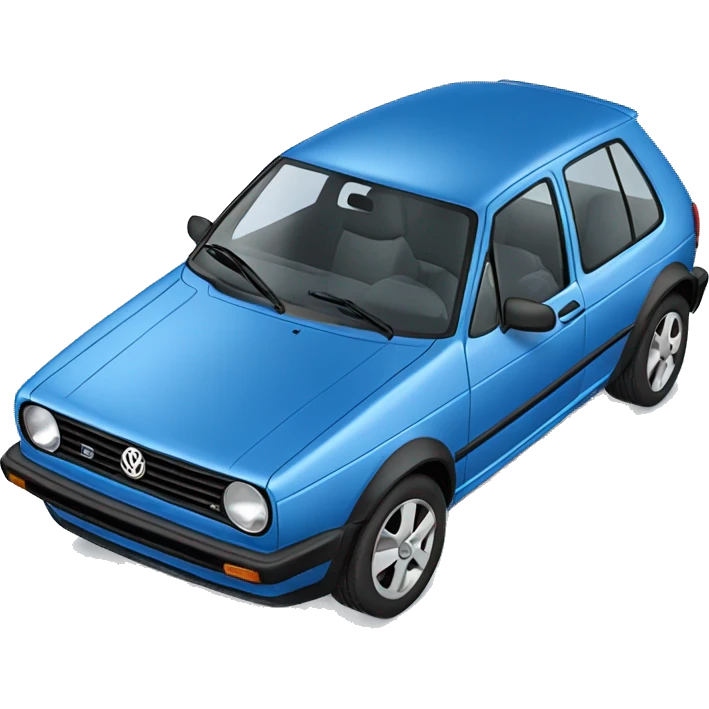 A blue Volkswagen golf 5 emoji