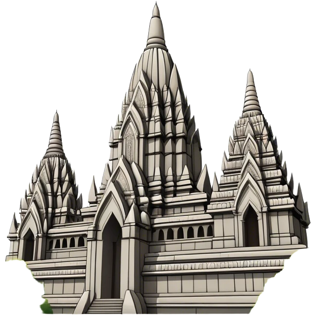 Prambanan Temple Landmark Emoji – Showcasing its towering Hindu temple spires with intricate carvings. emoji