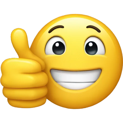 smile face with thumbs up emoji