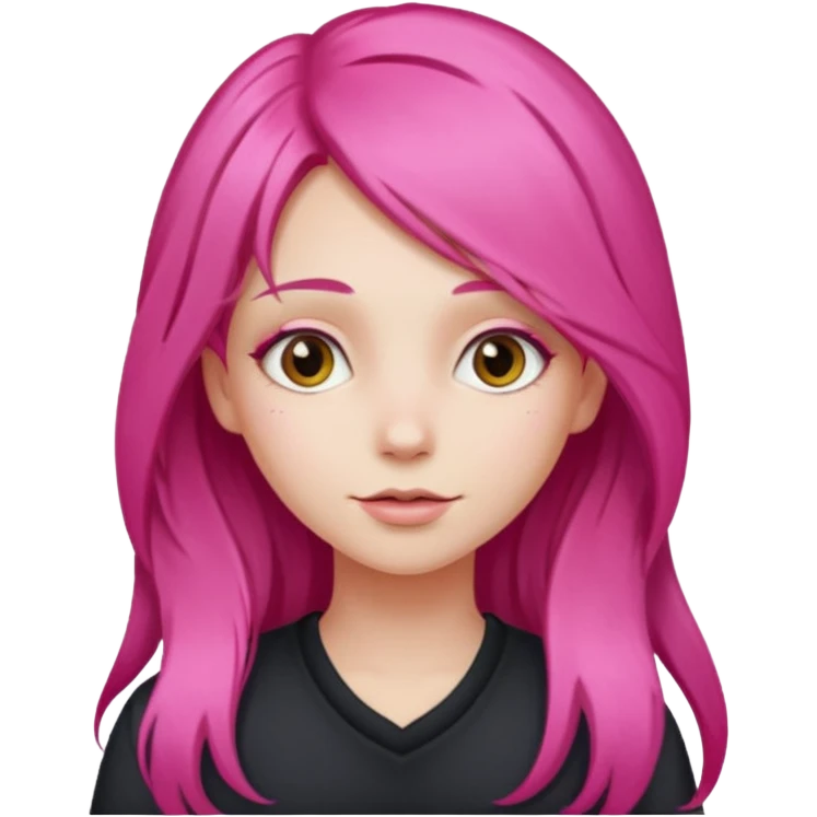 girl with long, bright, pink hair emoji