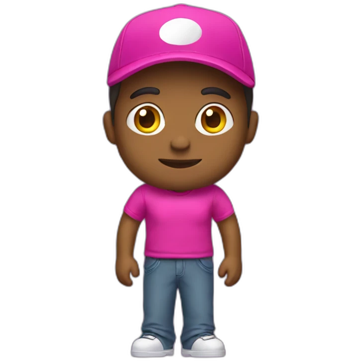 delivery boy with fucsia t-shirt emoji