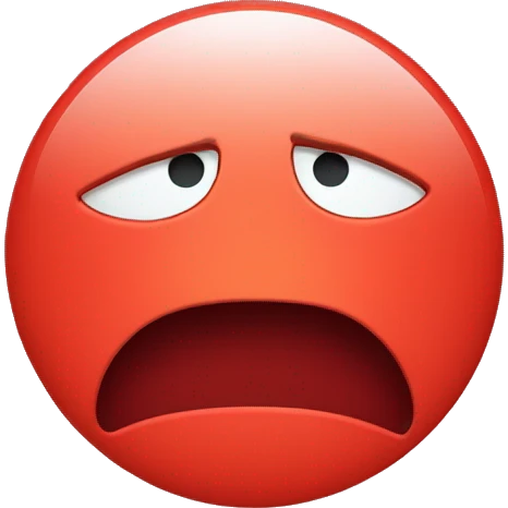 Red frown face in circle emoji