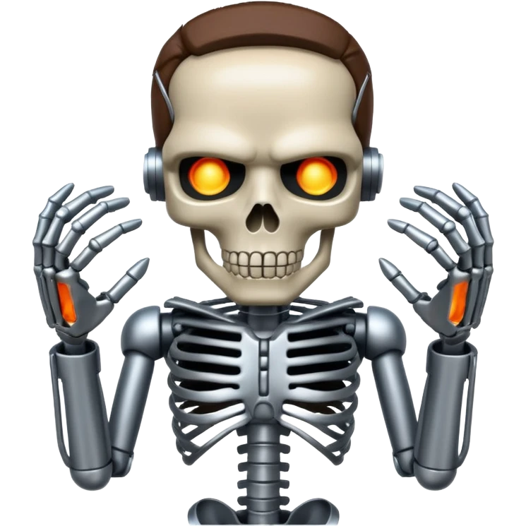 Terminator with metal skeleton emoji