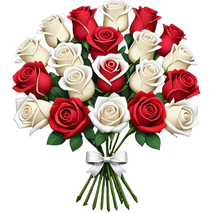 White rose and red rose bouquet with black paper  emoji