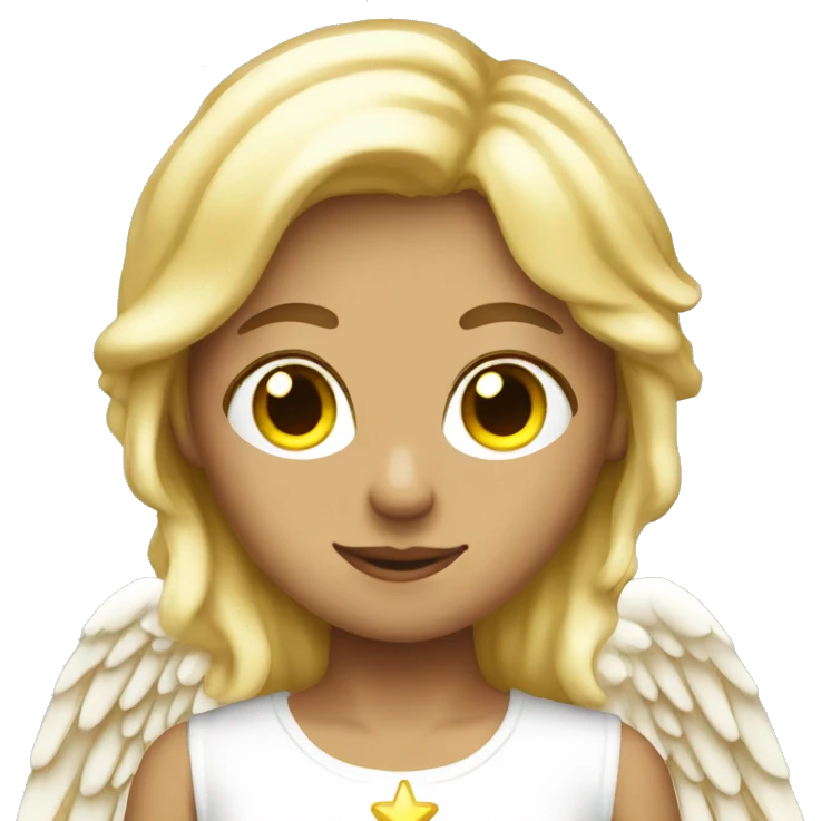 Blonde angel with big wings  emoji
