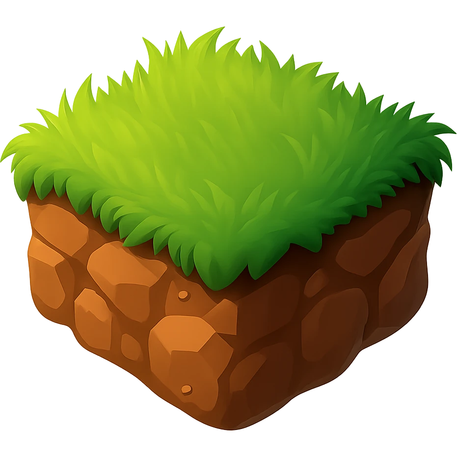 make the ground dark brown and make it on a transparent background emoji