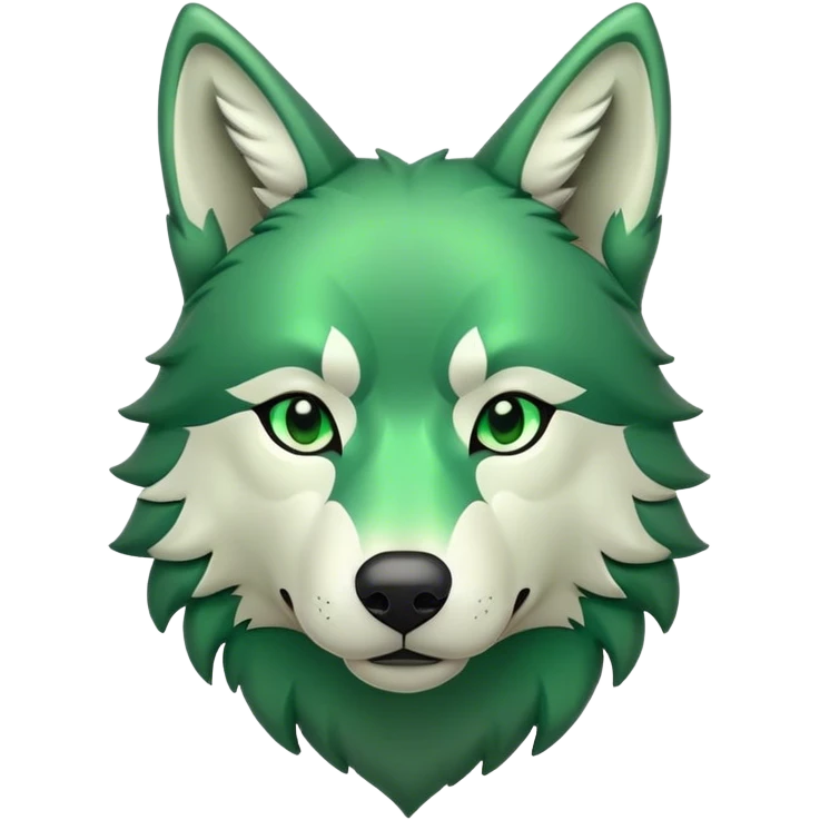 Green Peaceful Wolf emoji