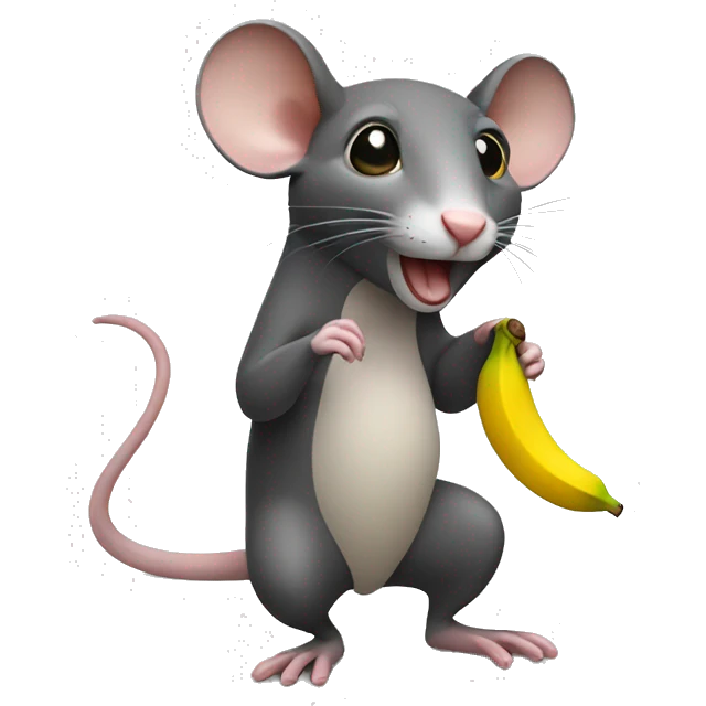 Rat holding banana emoji